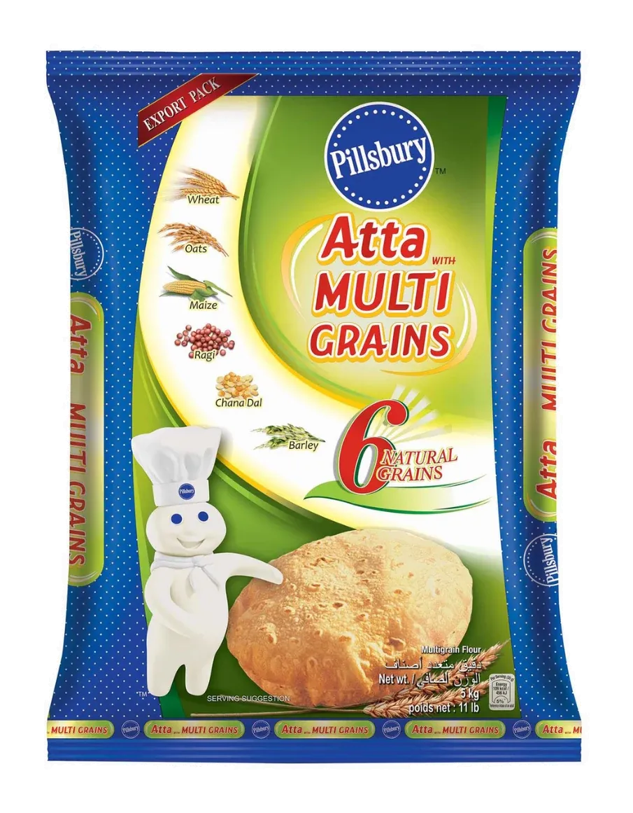 Atta Flour Multigrain by Pillsbury product pack, background removed