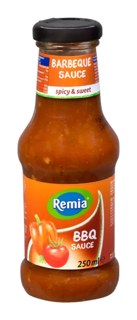 Barbecue Sauce by Remia product pack, background removed