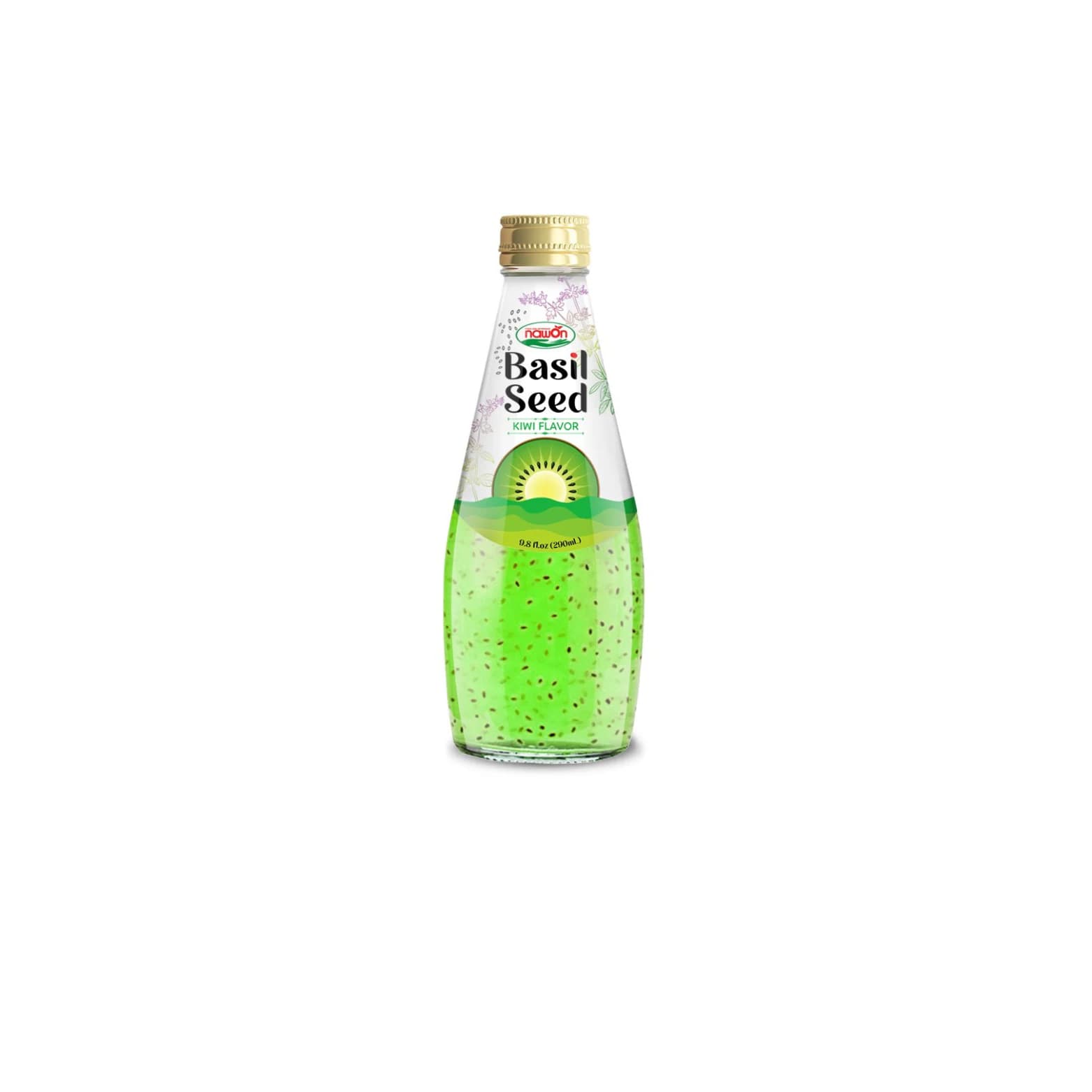 Nawon Basil Seed Drink Kiwi pack shot