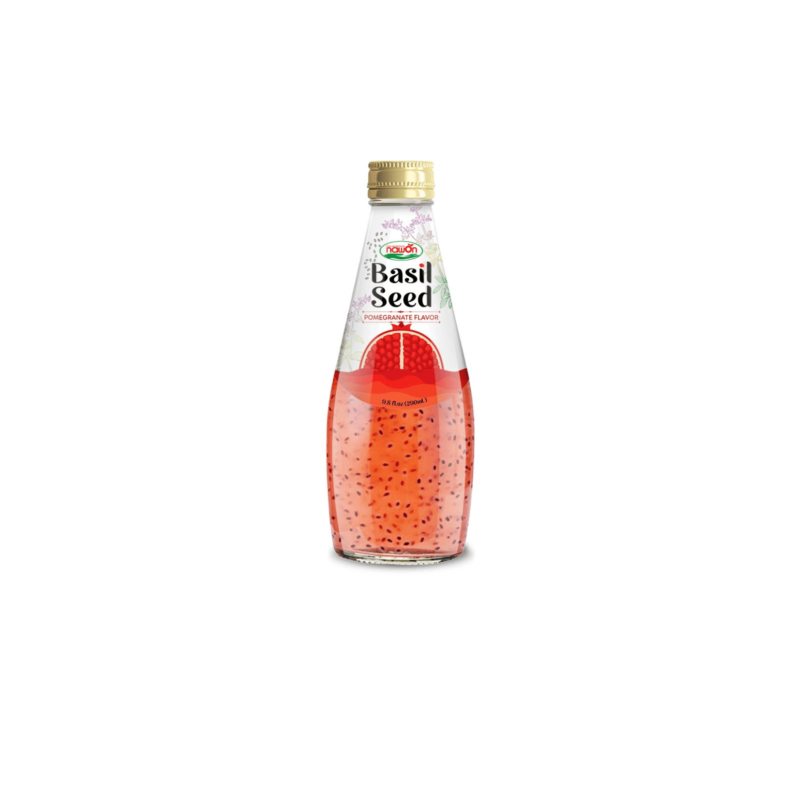Nawon Nawon Basil Seed Drink Pomegranate pack shot