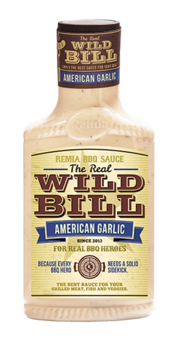 BBQ American Garlic Sauce by Remia product pack, background removed