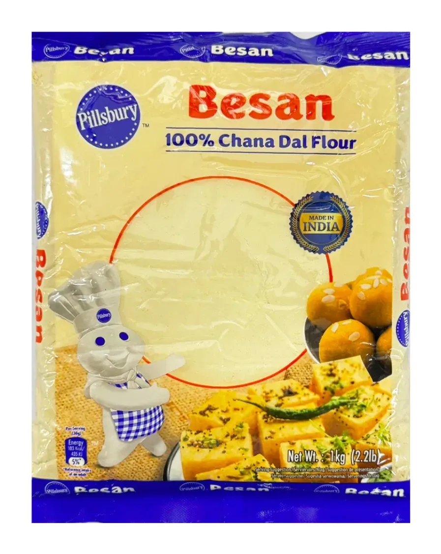 Besan Flour (100% Channa Dhal) by Pillsbury product pack, background removed