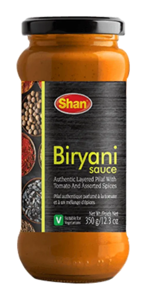 Biriyani Sauce by Shan product pack, background removed