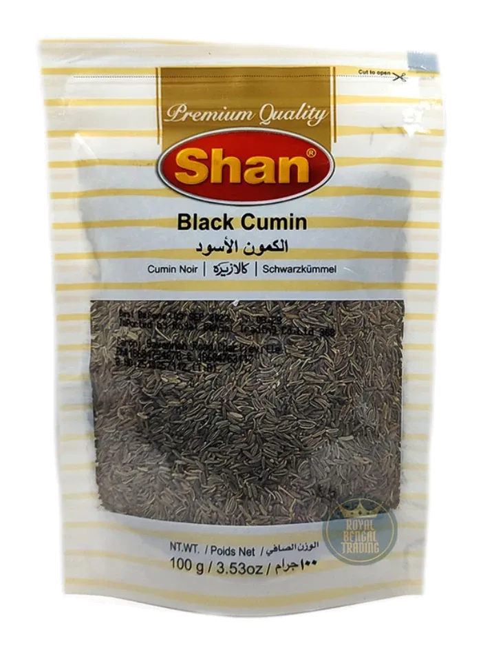 Black Cumin Seed by Shan product pack, background removed