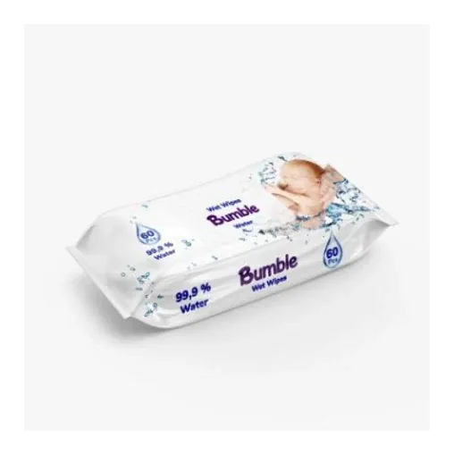 Bumble Wet Wipes 60 pcs (Water Wipes) by Bumble product pack, background removed