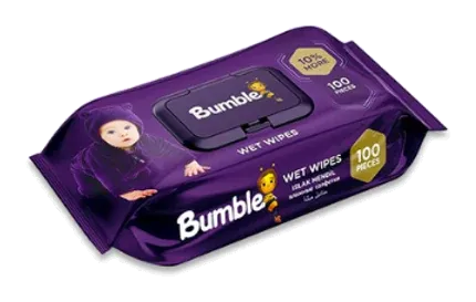 Bumble Wet Wipes 72 pcs (Baby) by Bumble product pack, background removed