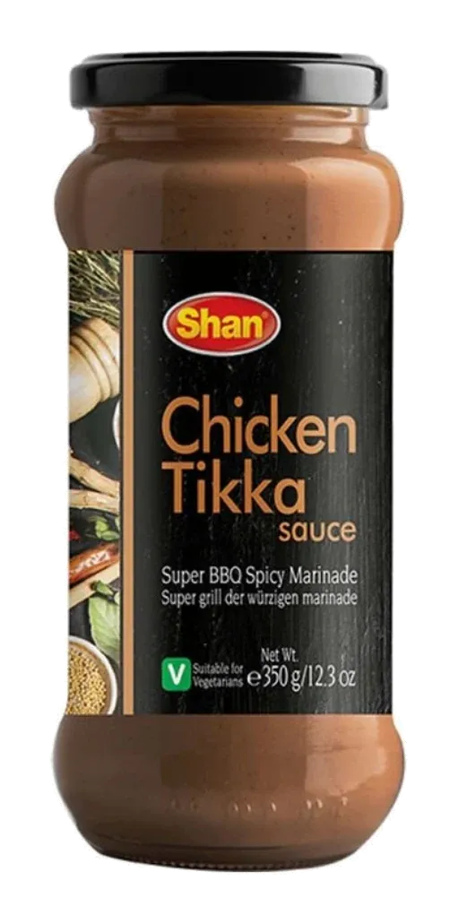 Chicken Tikka Sauce by Shan product pack, background removed