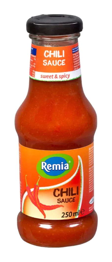Chilly Sauce by Remia product pack, background removed