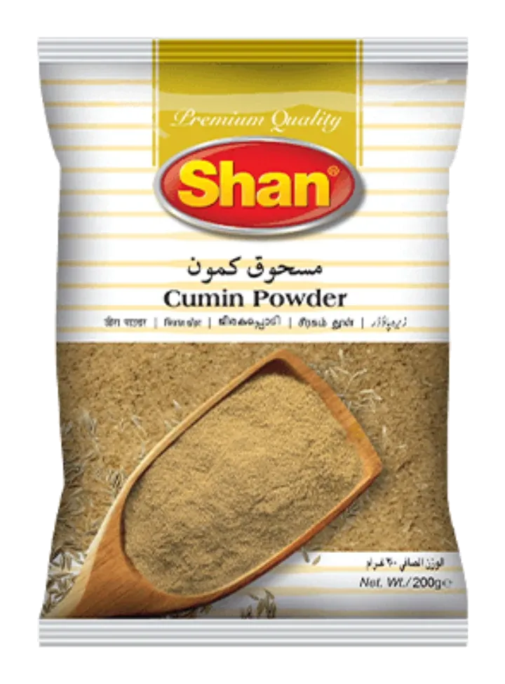 Cumin Powder by Shan product pack, background removed