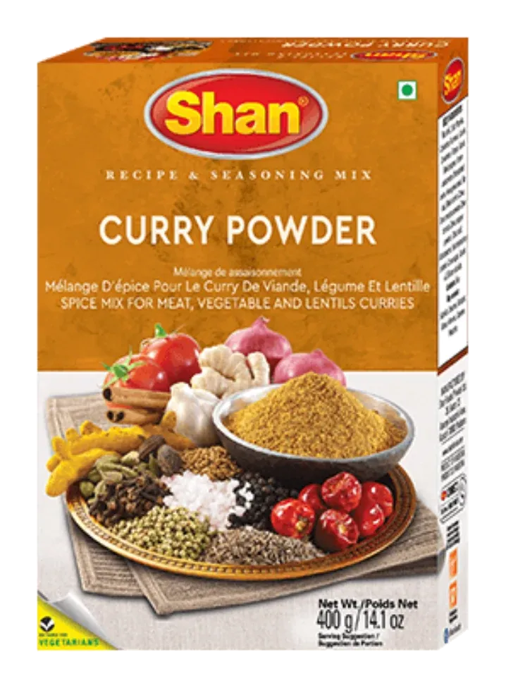 Curry Powder by Shan product pack, background removed