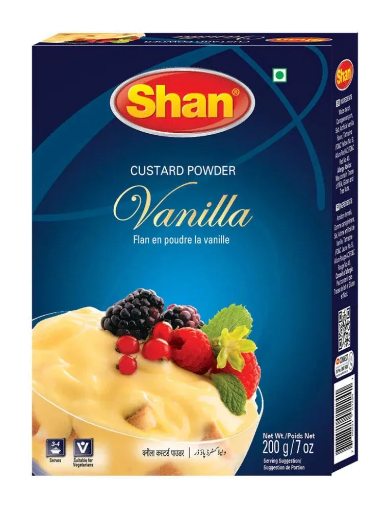 Custard Powder Vanilla by Shan product pack, background removed