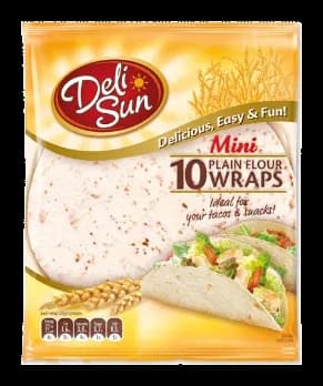 Deli Sun 10 Plain Flour Wraps Mini 14cm by Deli Sun product pack, background removed