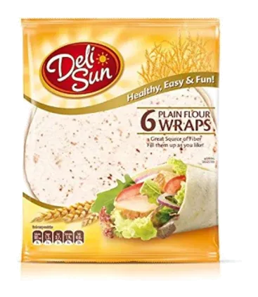 Deli Sun 6 Plain Flour Wraps 24cm by Deli Sun product pack, background removed