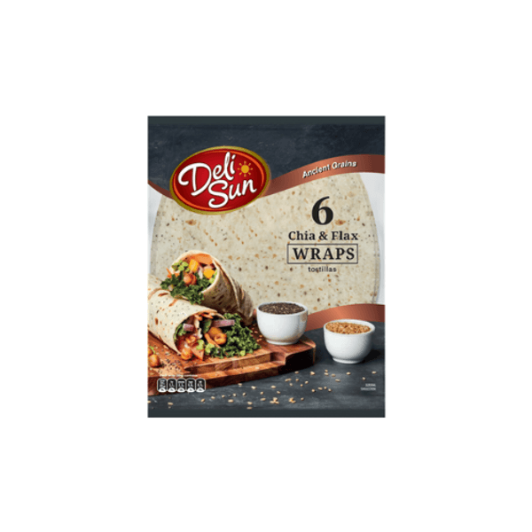 Deli Sun Deli Sun 6 Chia Flax Wraps Tortillas 24cm pack shot