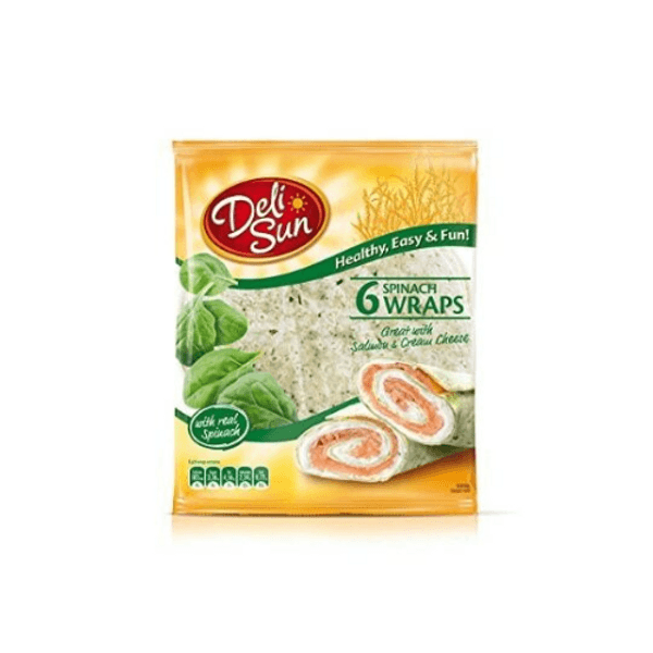Deli Sun Deli Sun 6 Spinach Wheat Wraps 24cm pack shot
