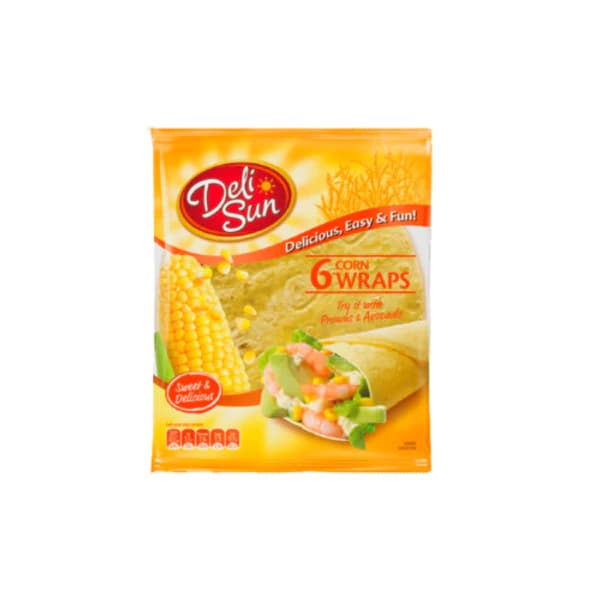 Deli Sun 6 Corn Wheat Wraps 24cm pack shot