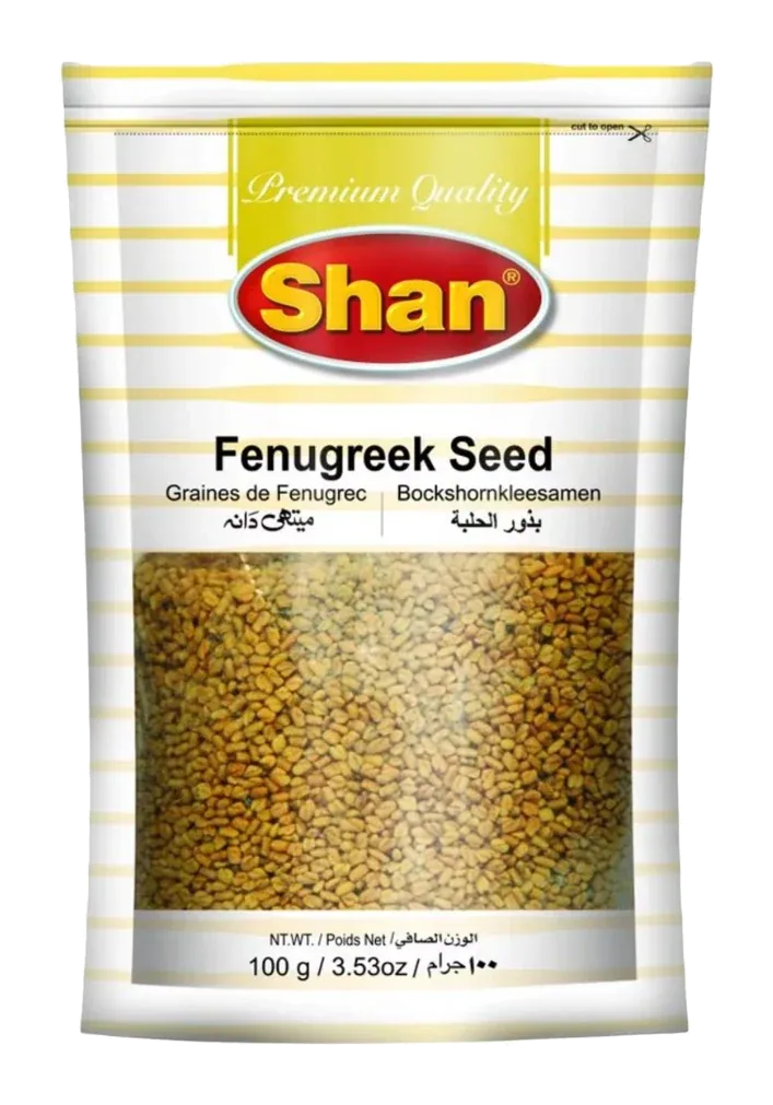 Fenugreek Seed by Shan product pack, background removed