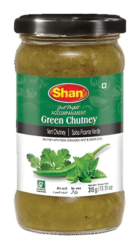 Green Chutney by Shan product pack, background removed