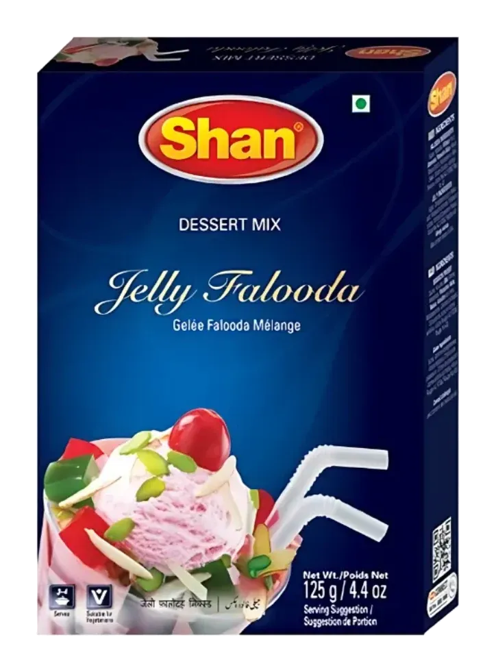 Jelly Falooda Mix by Shan product pack, background removed