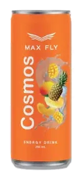 Max Fly Energy Drink Cosmos by Max Fly product pack, background removed