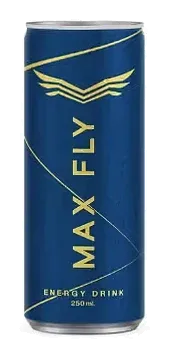 Max Fly Energy Drink by Max Fly product pack, background removed