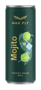 Max Fly Energy Drink Mojito by Max Fly product pack, background removed