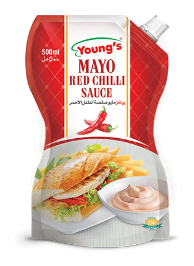 Mayo Red Chilli by Young's product pack, background removed