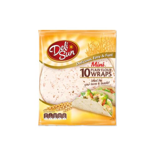 Deli Sun 10 Plain Flour Wraps Mini 14cm pack shot