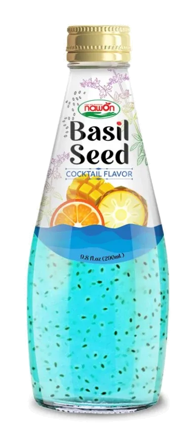 Nawon Basil Seed Drink Cocktail by Nawon product pack, background removed