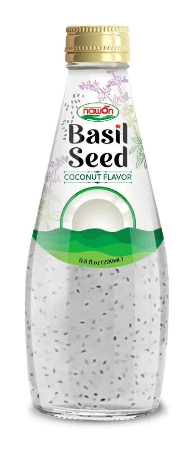 Nawon Basil Seed Drink Coconut Water by Nawon product pack, background removed