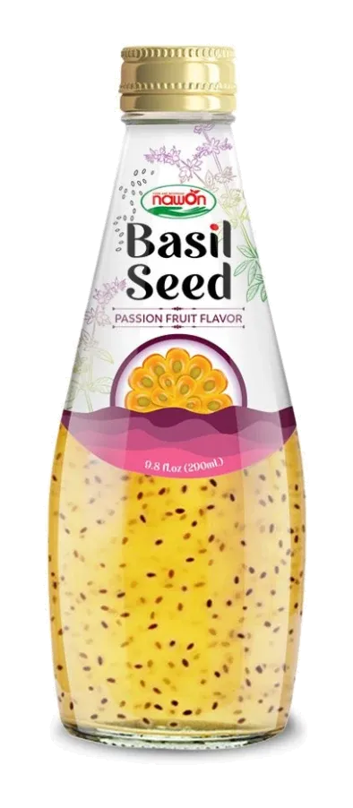 Nawon Basil Seed Drink Passion Fruit by Nawon product pack, background removed