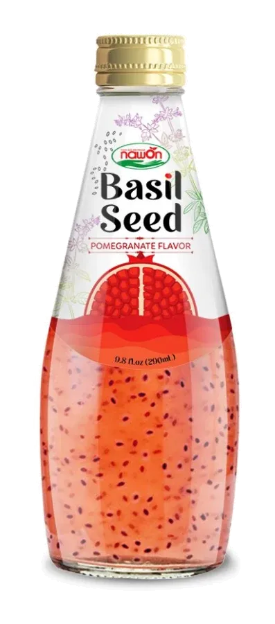 Nawon Basil Seed Drink Pomegranate by Nawon product pack, background removed