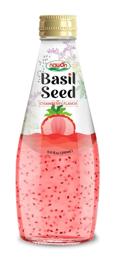 Nawon Basil Seed Drink Strawberry by Nawon product pack, background removed