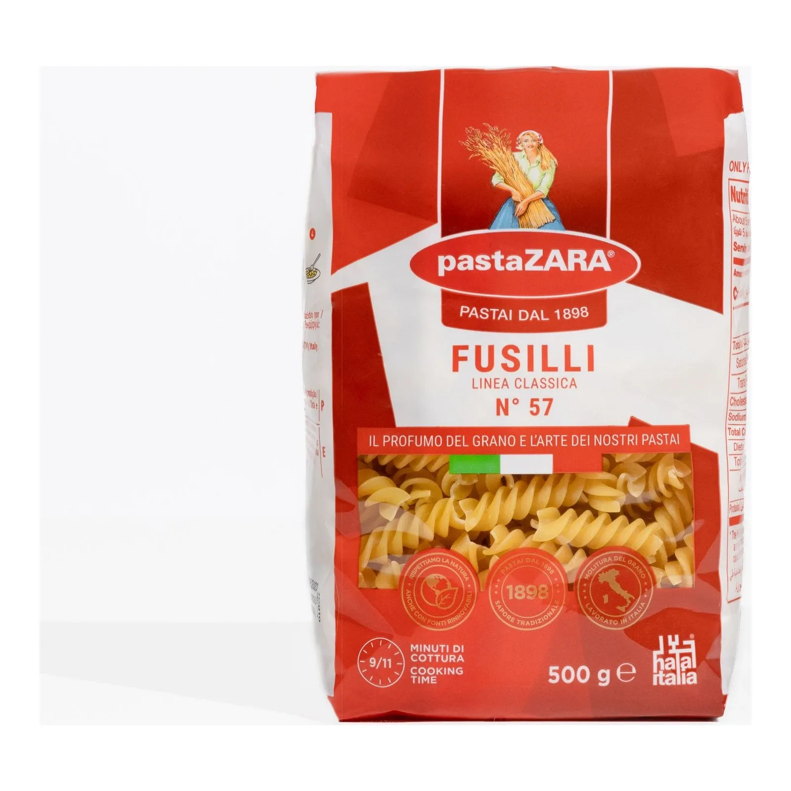 Pasta Zara Fusilli No. 57 500g package studio packshot