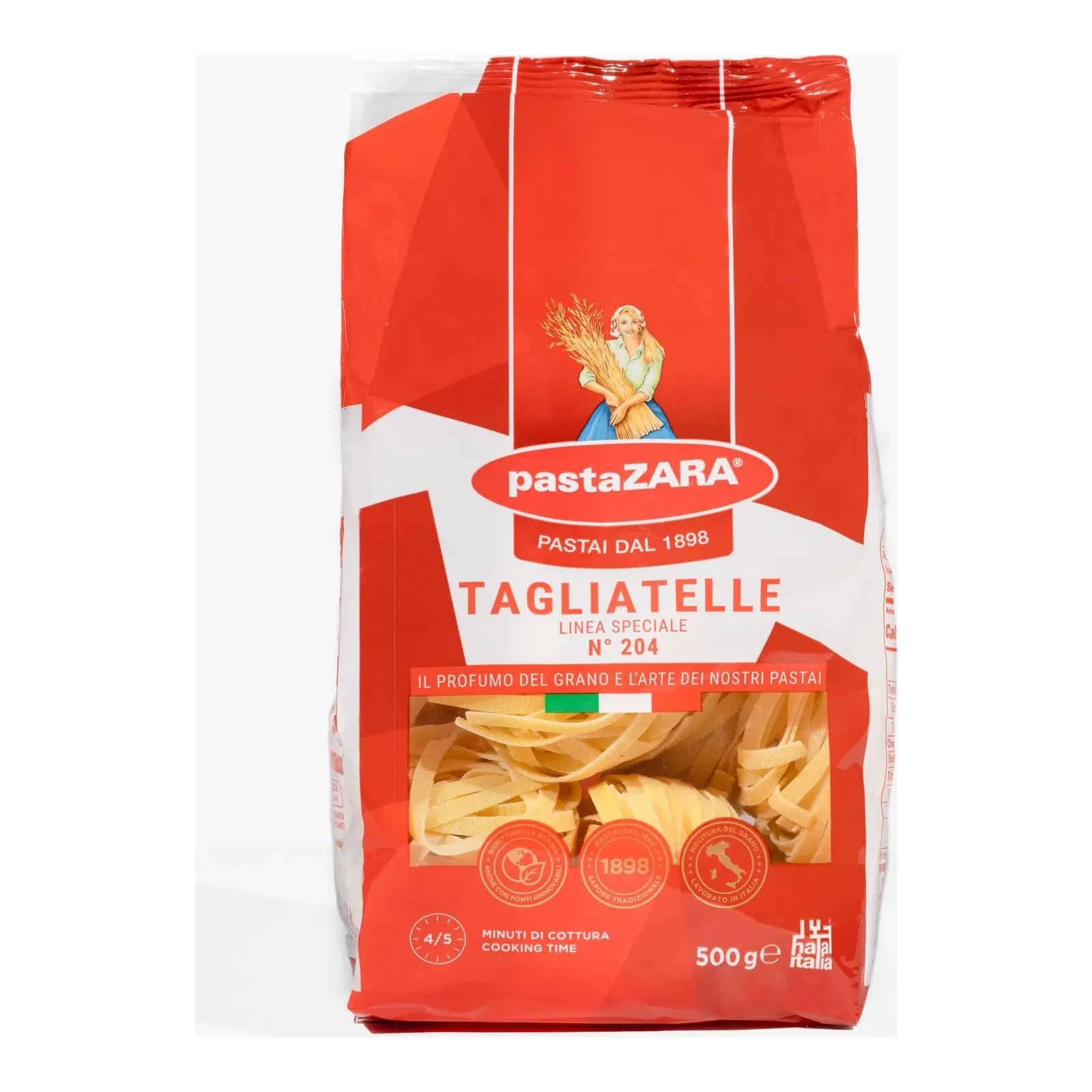 Pasta Zara Tagliatelle No. 204 500g package studio packshot