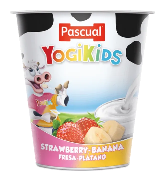 Pascual Yogikids Strawberry Banana by Pascual product pack, background removed