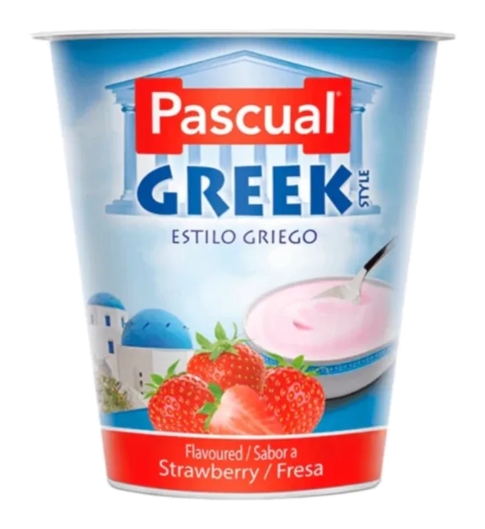 Pascual Yogurt Greek Style Strawberry by Pascual product pack, background removed