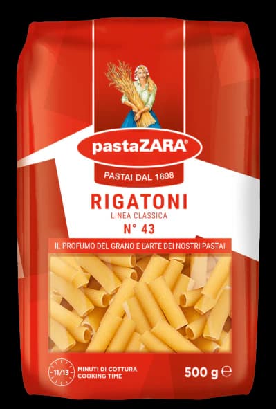 Pasta Zara Rigatoni No 43 Italian Pasta 500g packshot