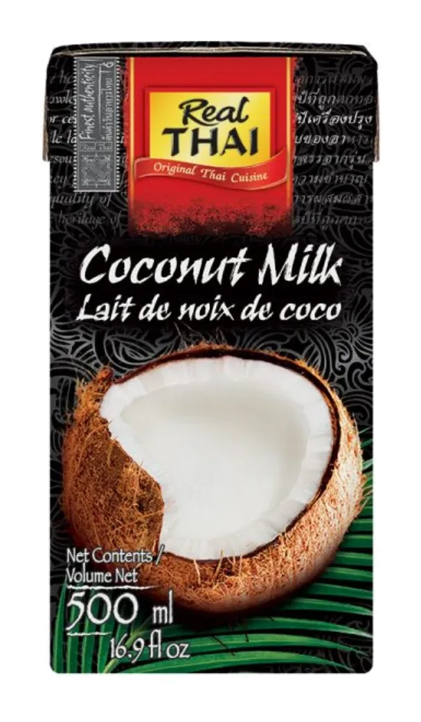 Real Thai Coconut Milk by Real Thai product pack, background removed