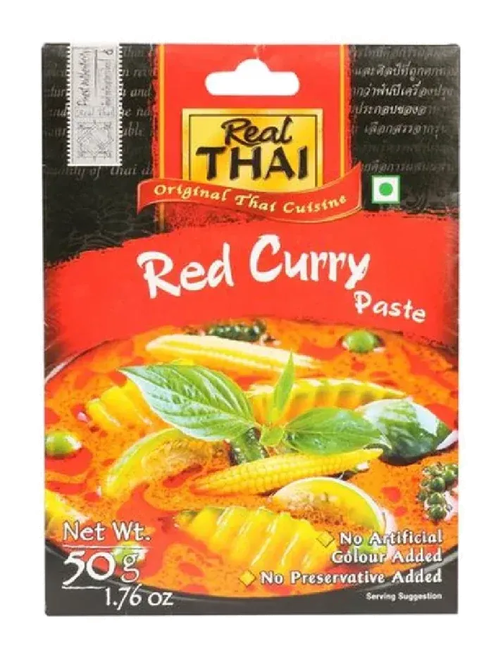 Real Thai Red Curry Paste by Real Thai product pack, background removed