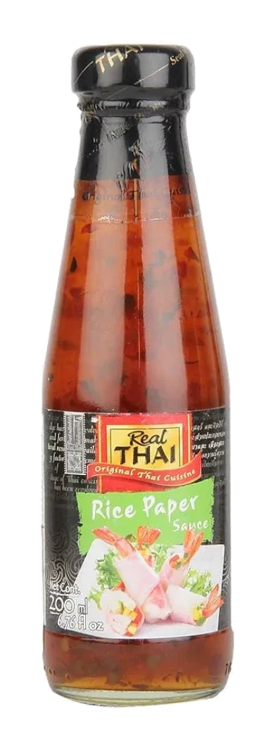 Real Thai Rice Paper Sauce by Real Thai product pack, background removed