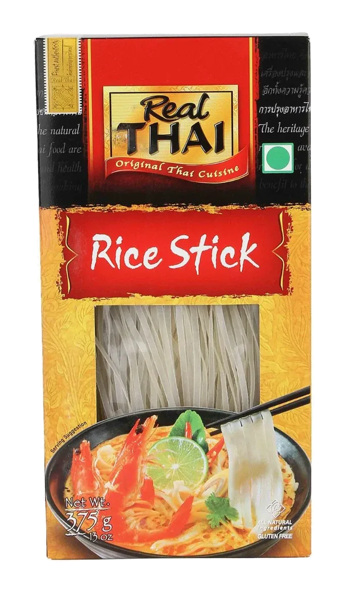 Real Thai Rice Stick 3mm by Real Thai product pack, background removed