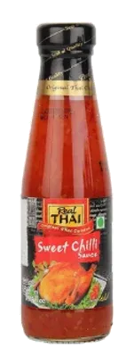 Real Thai Sweet Chilli Sauce by Real Thai product pack, background removed