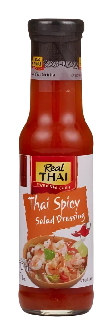 Real Thai Thai Spicy Salad Dressing by Real Thai product pack, background removed
