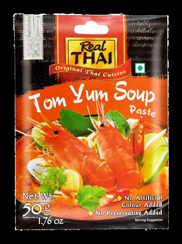 Real Thai Tom Yum Paste by Real Thai product pack, background removed