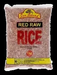 Red Raw Rice by Sun Island product pack, background removed