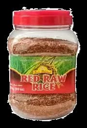 Red Raw Rice (Plastic Bottle) by Sun Island product pack, background removed