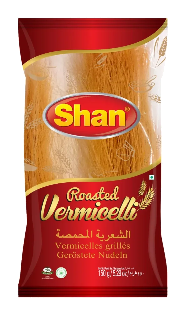 Roasted Vermecilli by Shan product pack, background removed
