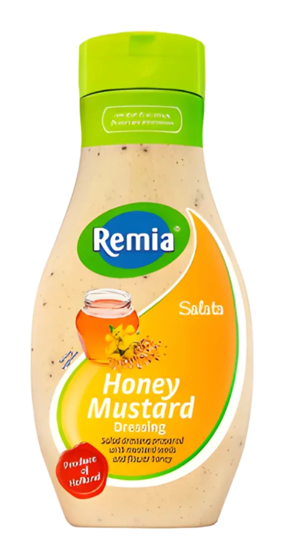 Salata Honey Mustard Dressing by Remia product pack, background removed
