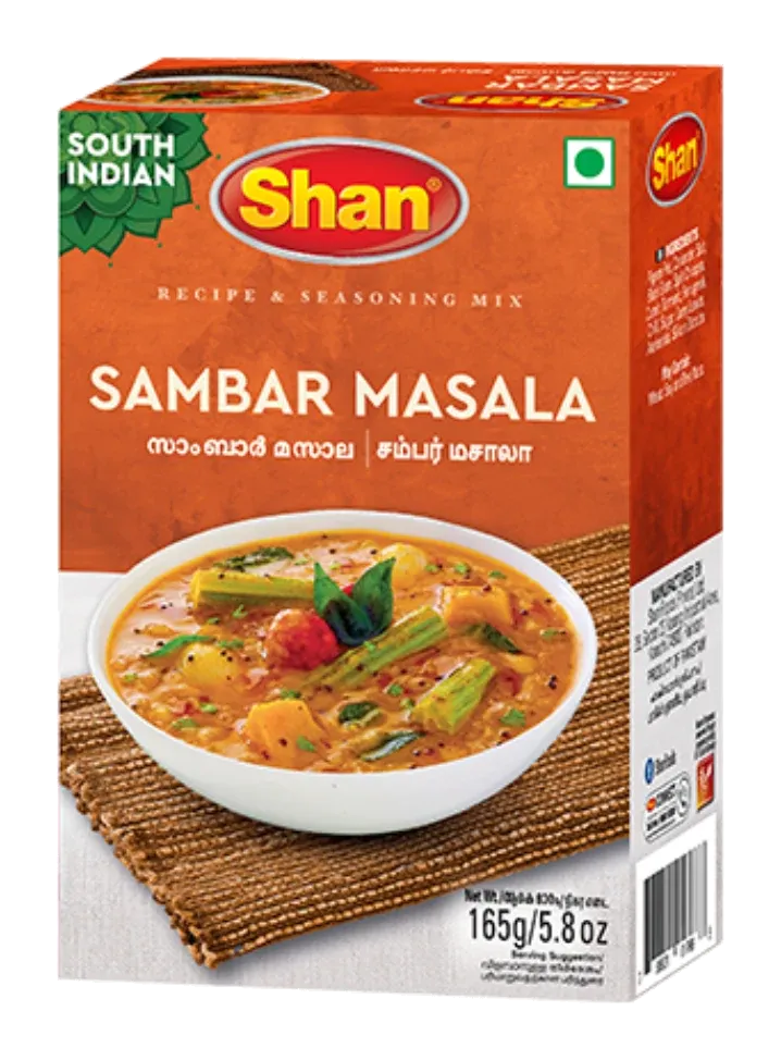 Sambar Masala by Shan product pack, background removed